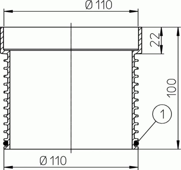 Aufstockelement 80mm / d 110mm inkl. O-Ring  HL340N